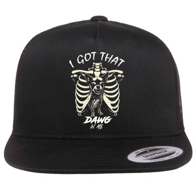 Funny Viral Meme I Got That Dog In Me Skeleton Chihuahua Flatbill Hat