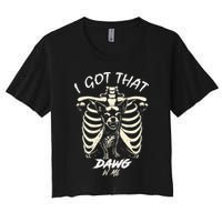 Funny Viral Meme I Got That Dog In Me Skeleton Chihuahua Crop Top