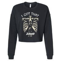 Funny Viral Meme I Got That Dog In Me Skeleton Chihuahua Cropped Pullover Crew