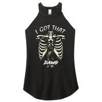 Funny Viral Meme I Got That Dog In Me Skeleton Chihuahua Women’s Perfect Tri Rocker Tank