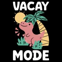 Funny Vacay Mode Cute Dinosaur Family Vacation Gift Doggie Tank
