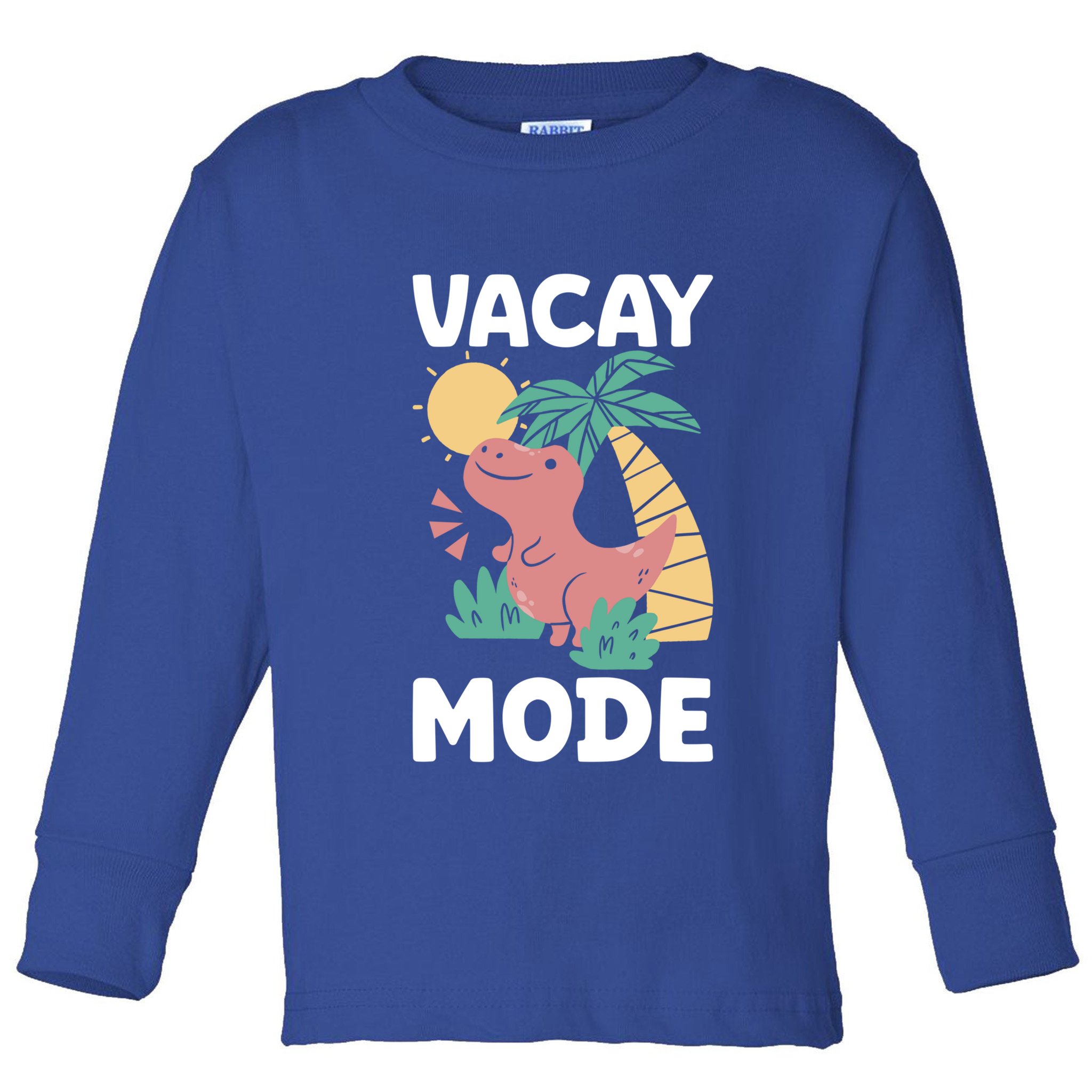 Funny Vacay Mode Cute Dinosaur Family Vacation Gift Toddler Long Sleeve Shirt