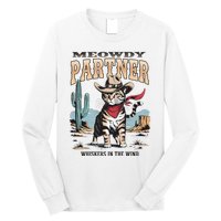 Funny Vintage Meowdy Partner Cowboy Long Sleeve Shirt