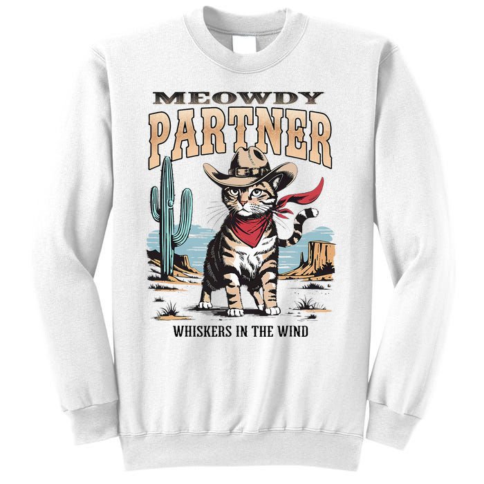 Funny Vintage Meowdy Partner Cowboy Sweatshirt