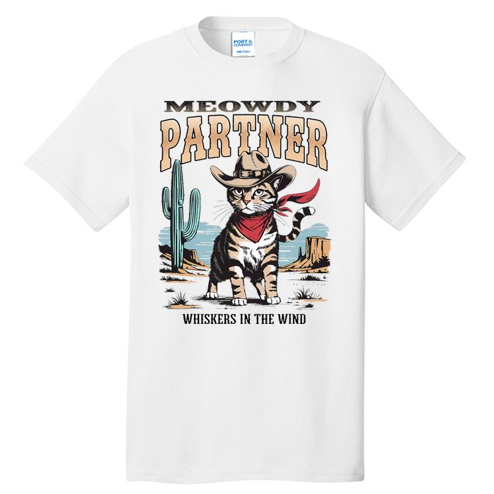 Funny Vintage Meowdy Partner Cowboy Tall T-Shirt