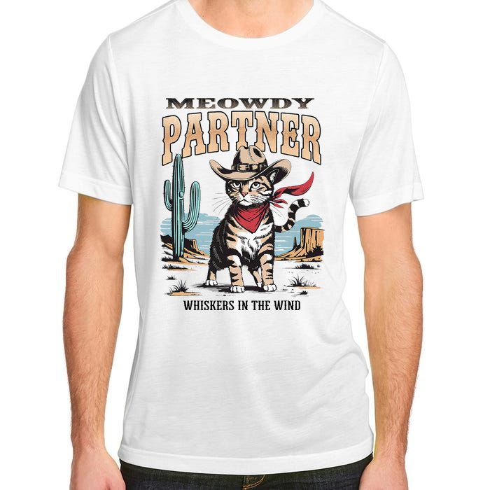 Funny Vintage Meowdy Partner Cowboy Adult ChromaSoft Performance T-Shirt