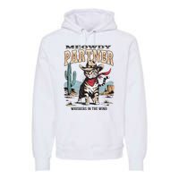 Funny Vintage Meowdy Partner Cowboy Premium Hoodie