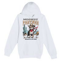 Funny Vintage Meowdy Partner Cowboy Premium Pullover Hoodie