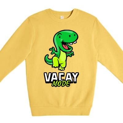 Funny Vacay Mode Cute Dinosaur Family Vacation Hawaii Dino Gift Premium Crewneck Sweatshirt