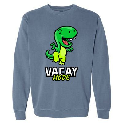 Funny Vacay Mode Cute Dinosaur Family Vacation Hawaii Dino Gift Garment-Dyed Sweatshirt