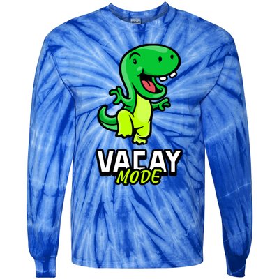 Funny Vacay Mode Cute Dinosaur Family Vacation Hawaii Dino Gift Tie-Dye Long Sleeve Shirt