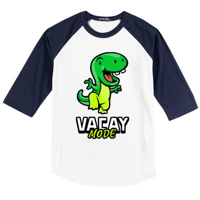 Funny Vacay Mode Cute Dinosaur Family Vacation Hawaii Dino Gift Baseball Sleeve Shirt