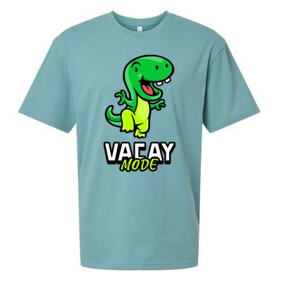 Funny Vacay Mode Cute Dinosaur Family Vacation Hawaii Dino Gift Sueded Cloud Jersey T-Shirt