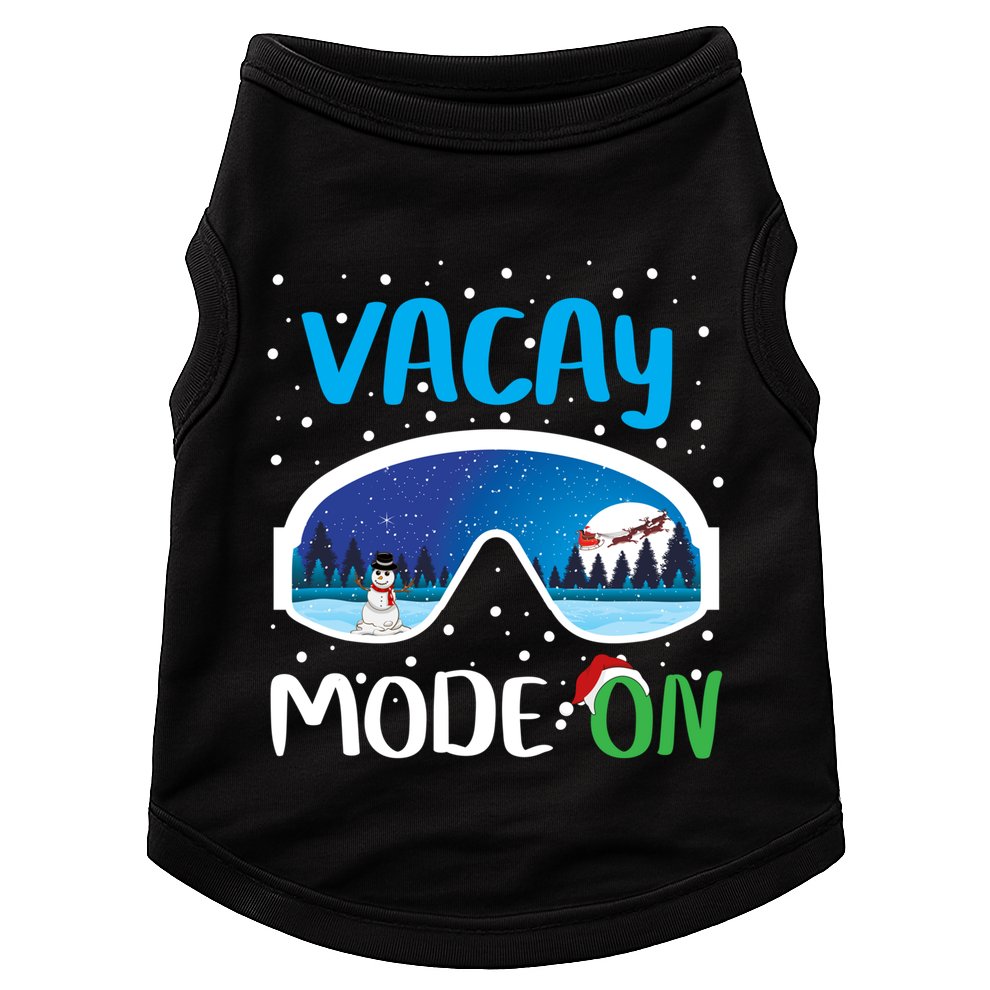 Funny Vacay Mode On Cute Snow Matching Family Vacation Gift Doggie Tank