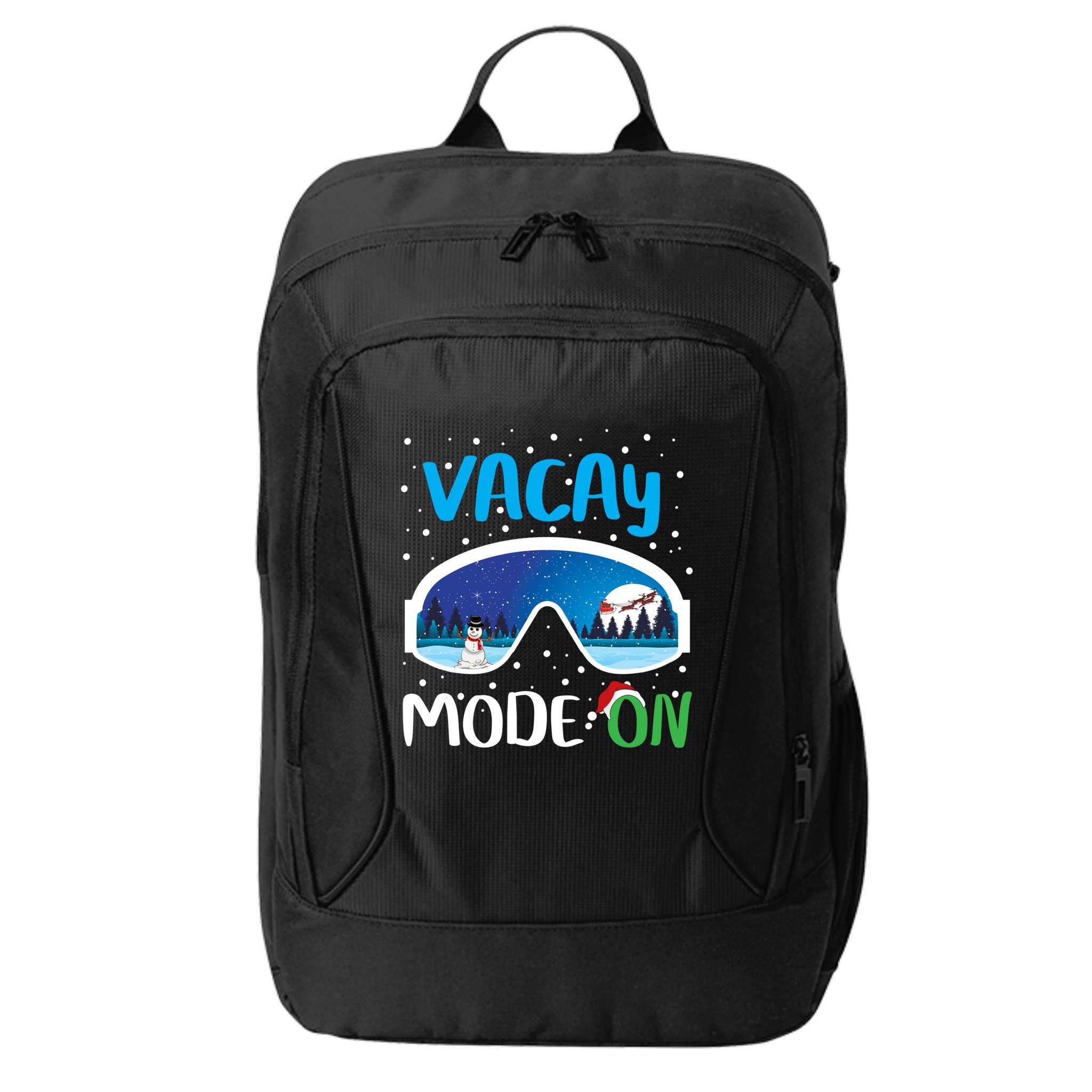 Funny Vacay Mode On Cute Snow Matching Family Vacation Gift City Backpack