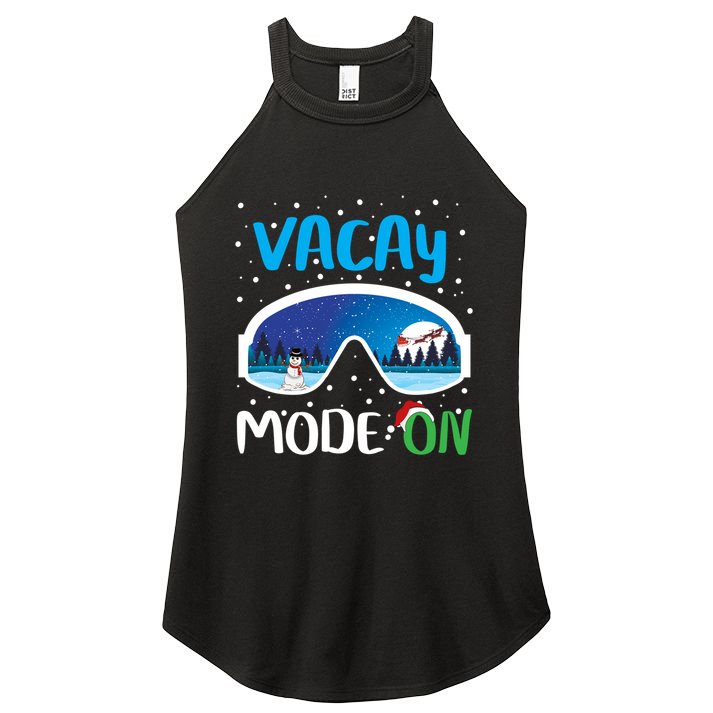 Funny Vacay Mode On Cute Snow Matching Family Vacation Gift Women's Perfect Tri Rocker Tank