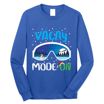 Funny Vacay Mode On Cute Snow Matching Family Vacation Gift Long Sleeve Shirt
