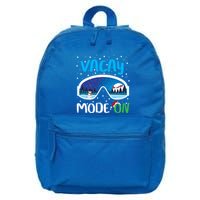 Funny Vacay Mode On Cute Snow Matching Family Vacation Gift 16 in Basic Backpack