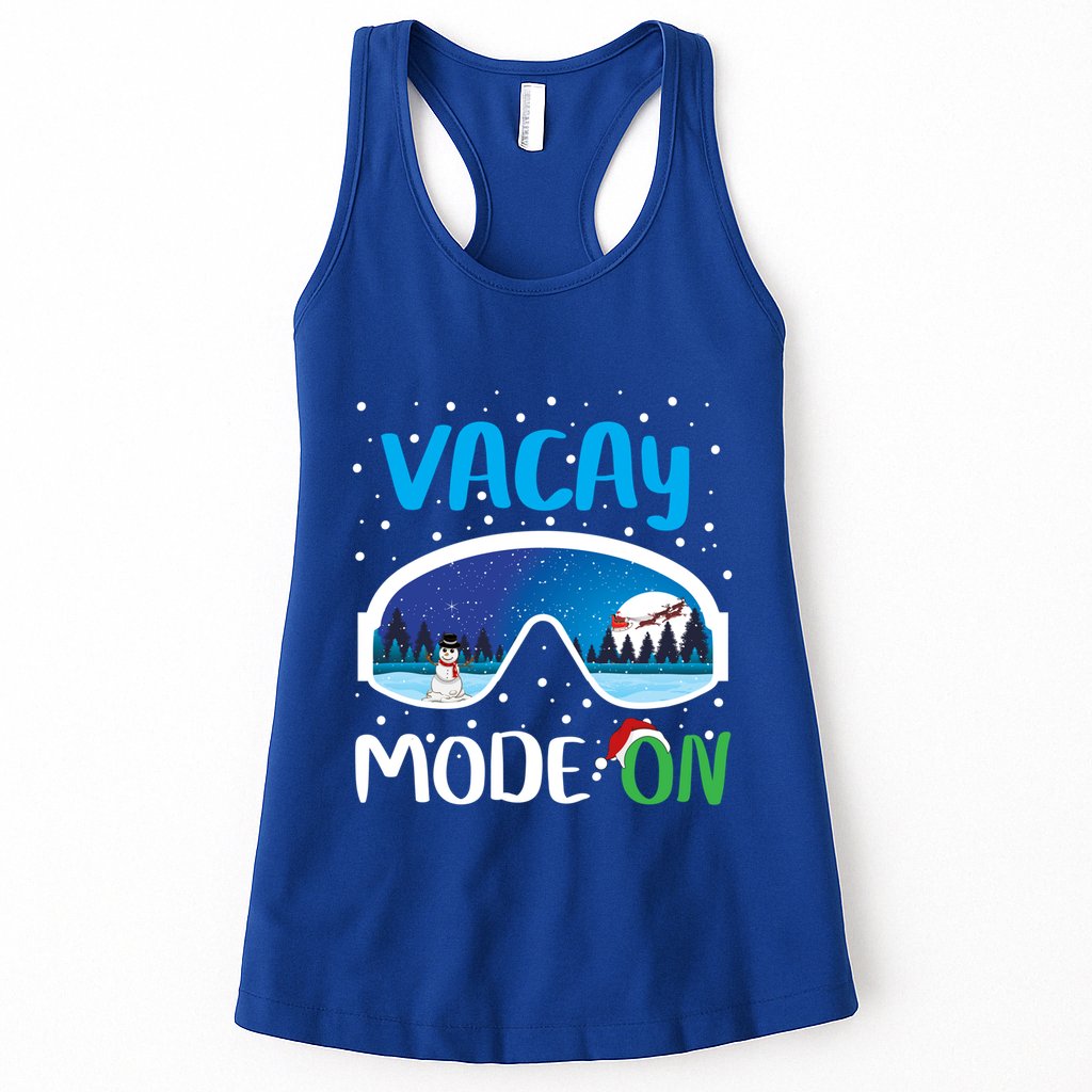 Funny Vacay Mode On Cute Snow Matching Family Vacation Gift Womens Tank Top