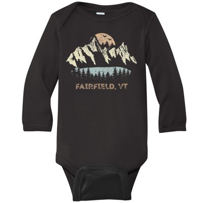 Fairfield Vermont Mountain Sunset Sunrise Vt Baby Long Sleeve Bodysuit