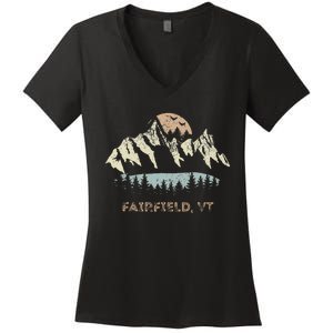 Fairfield Vermont Mountain Sunset Sunrise Vt Women's V-Neck T-Shirt