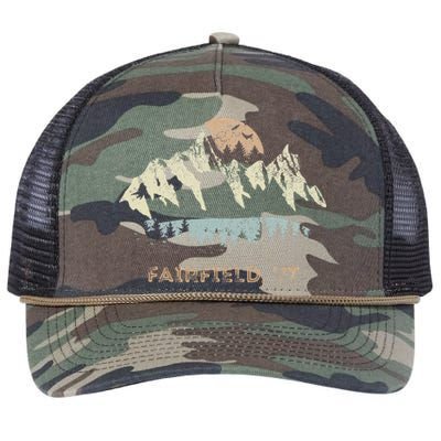 Fairfield Vermont Mountain Sunset Sunrise Vt Retro Rope Trucker Hat Cap