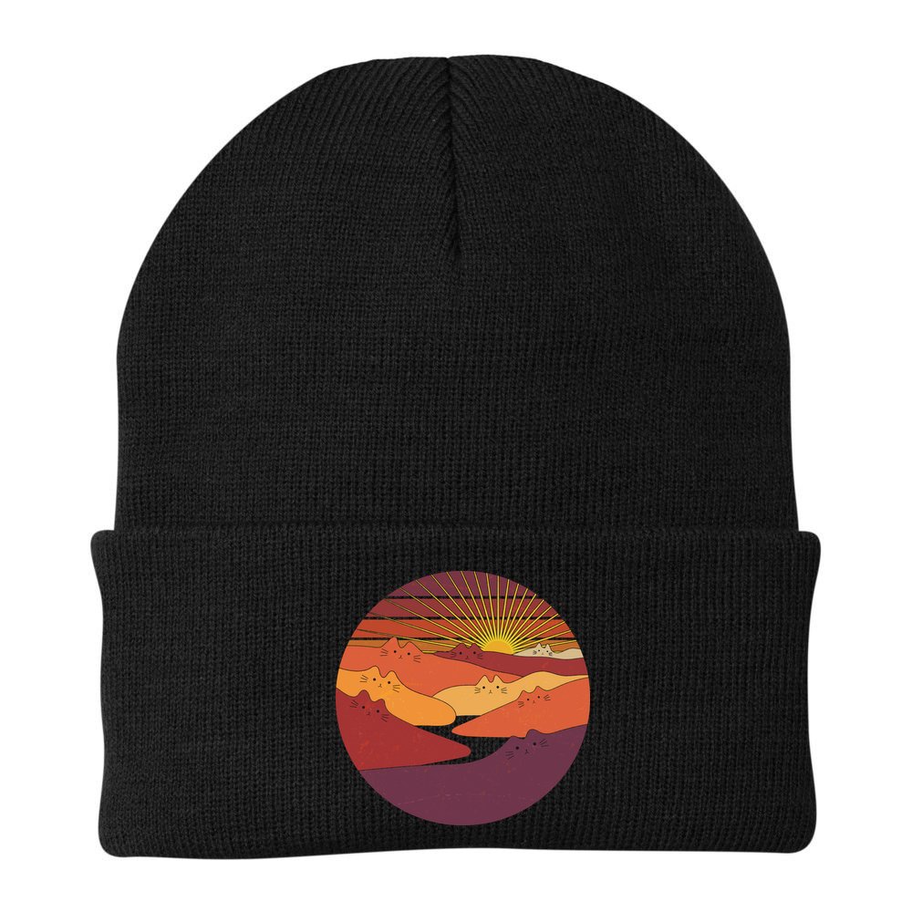 Funny Vintage Meowntains Cat Mountains Beanie
