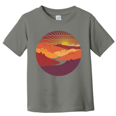 Funny Vintage Meowntains Cat Mountains Toddler T-Shirt