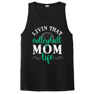 Funny Volleyball Mom Gift Livin That Volleyball Life Funny Gift PosiCharge Competitor Tank