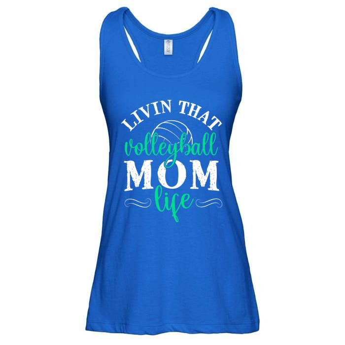 Funny Volleyball Mom Gift Livin That Volleyball Life Funny Gift Ladies Essential Flowy Tank