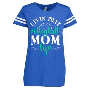 Funny Volleyball Mom Gift Livin That Volleyball Life Funny Gift Enza Ladies Jersey Football T-Shirt