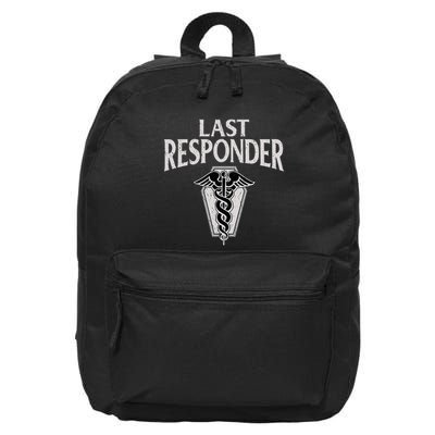 Funny Vintage Mortician Mortuary Last Responder 16 in Basic Backpack