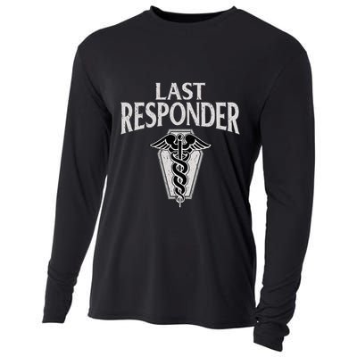 Funny Vintage Mortician Mortuary Last Responder Cooling Performance Long Sleeve Crew