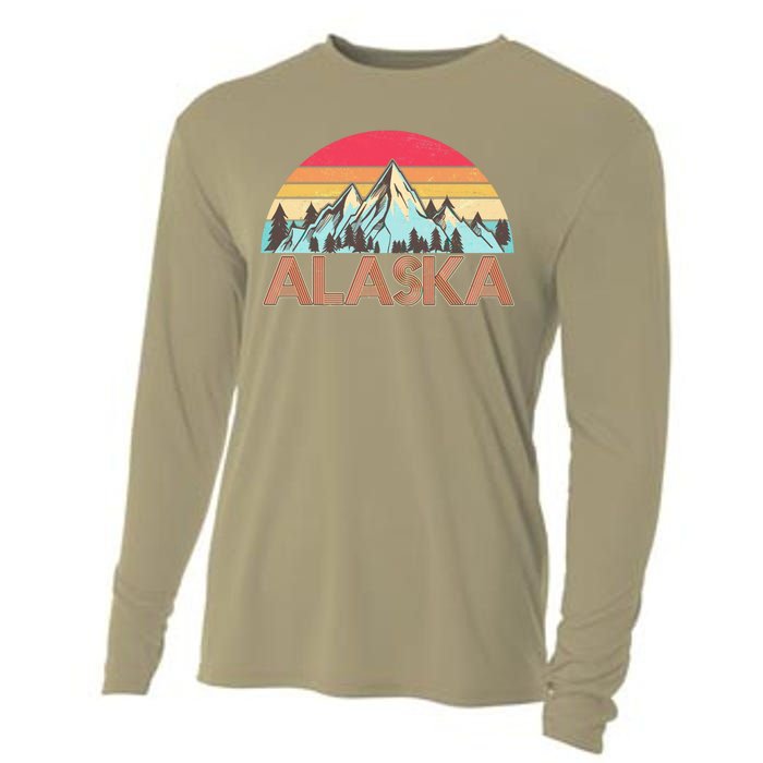 Funny Vintage Mountains Of Alaska Cooling Performance Long Sleeve Crew