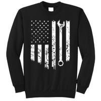 Funny Vintage Mechanic Distressed American Flag Gift Sweatshirt