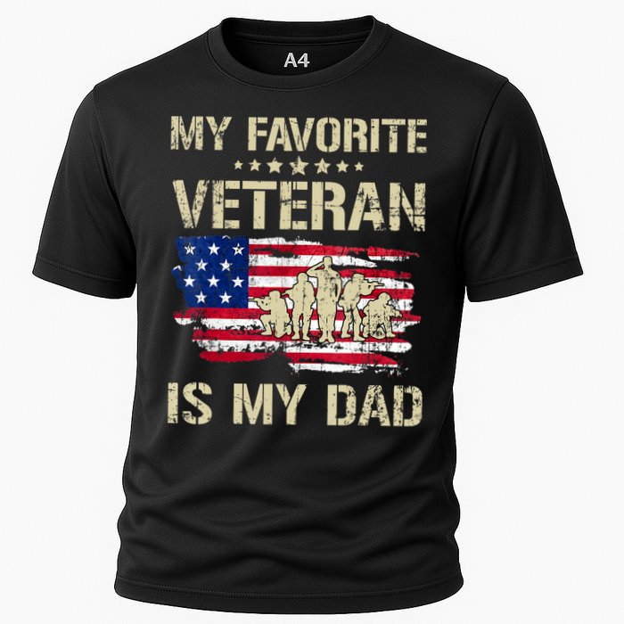 Father Veterans My Favorite Veteran Is My Dad Us Flag Cooling Performance Crew T-Shirt
