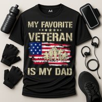Father Veterans My Favorite Veteran Is My Dad Us Flag Cooling Performance Crew T-Shirt