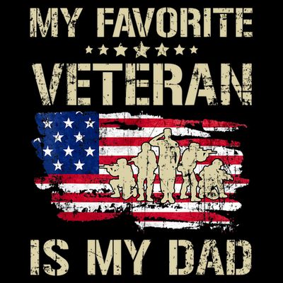 Father Veterans My Favorite Veteran Is My Dad Us Flag T-Shirt