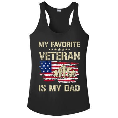 Father Veterans My Favorite Veteran Is My Dad Us Flag Ladies PosiCharge Competitor Racerback Tank