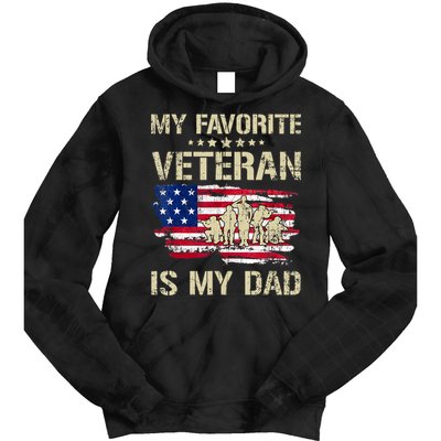Father Veterans My Favorite Veteran Is My Dad Us Flag Tie Dye Hoodie