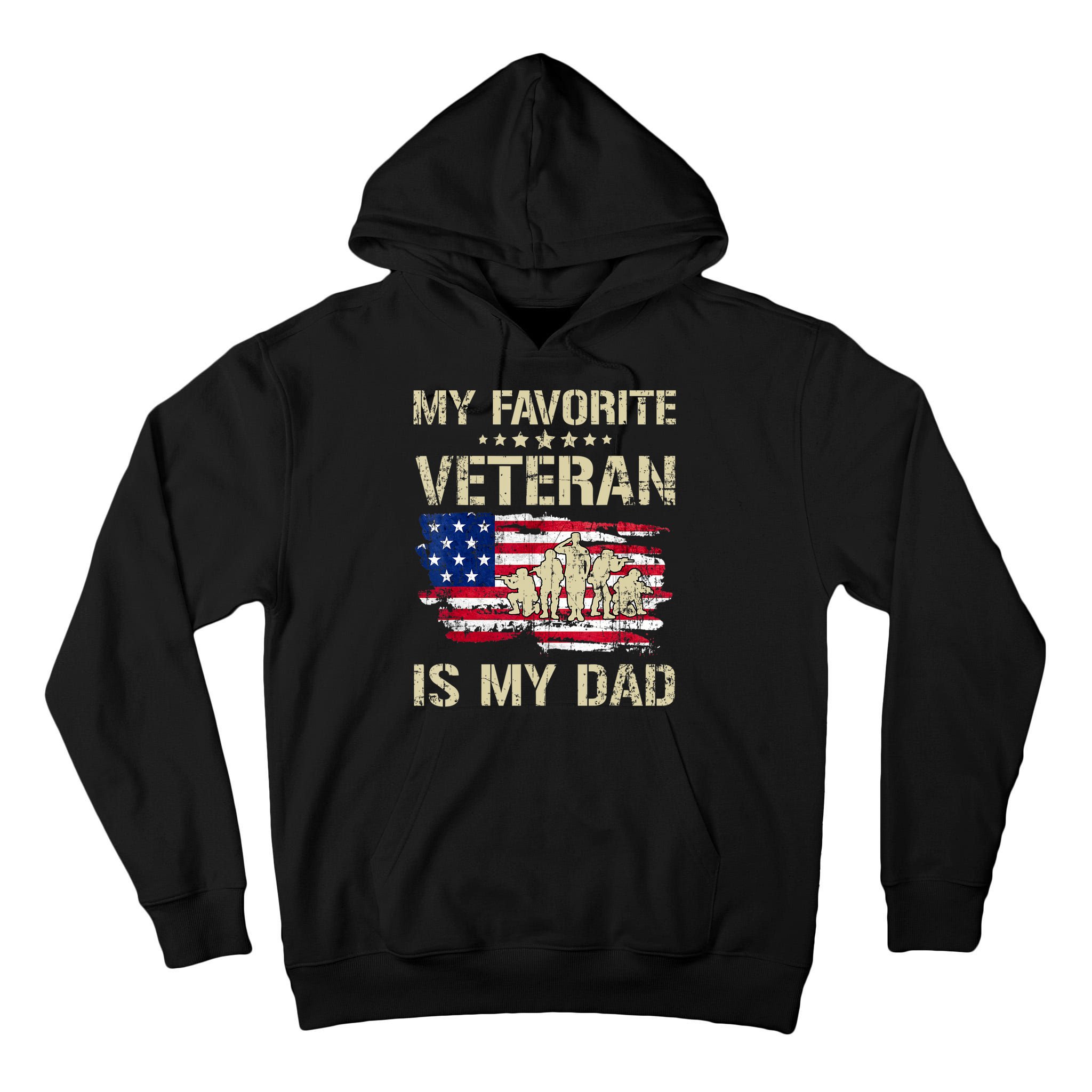 Father Veterans My Favorite Veteran Is My Dad Us Flag Tall Hoodie