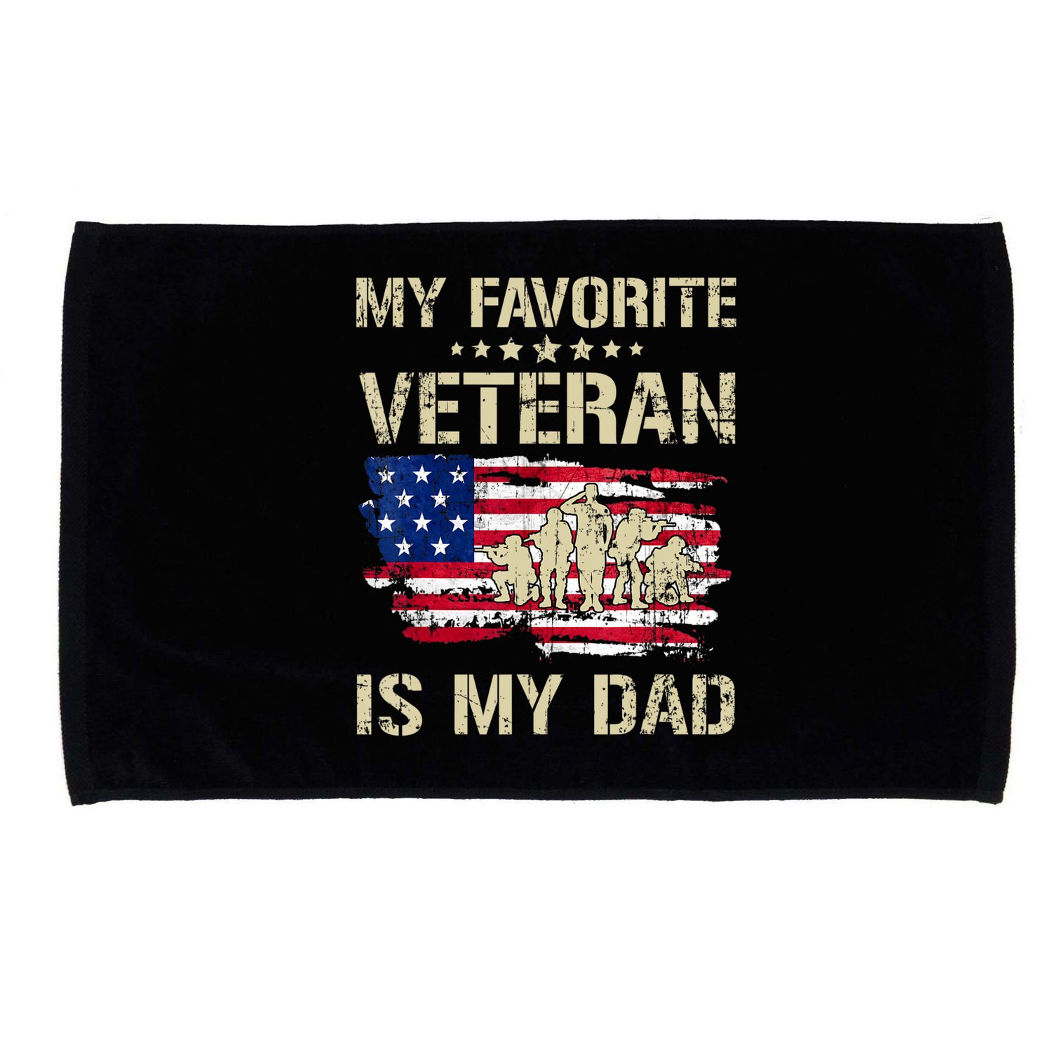 Father Veterans My Favorite Veteran Is My Dad Us Flag Microfiber Hand Towel