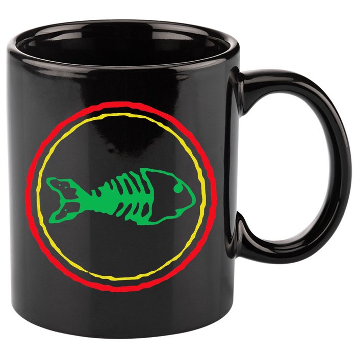 Fishbones Valentine Mardi Gras Patrick Fish Store 11oz C Handle Ceramic Mug