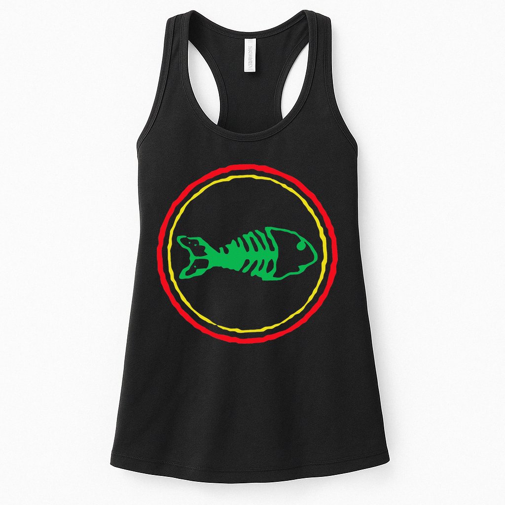 Fishbones Valentine Mardi Gras Patrick Fish Store Womens Tank Top