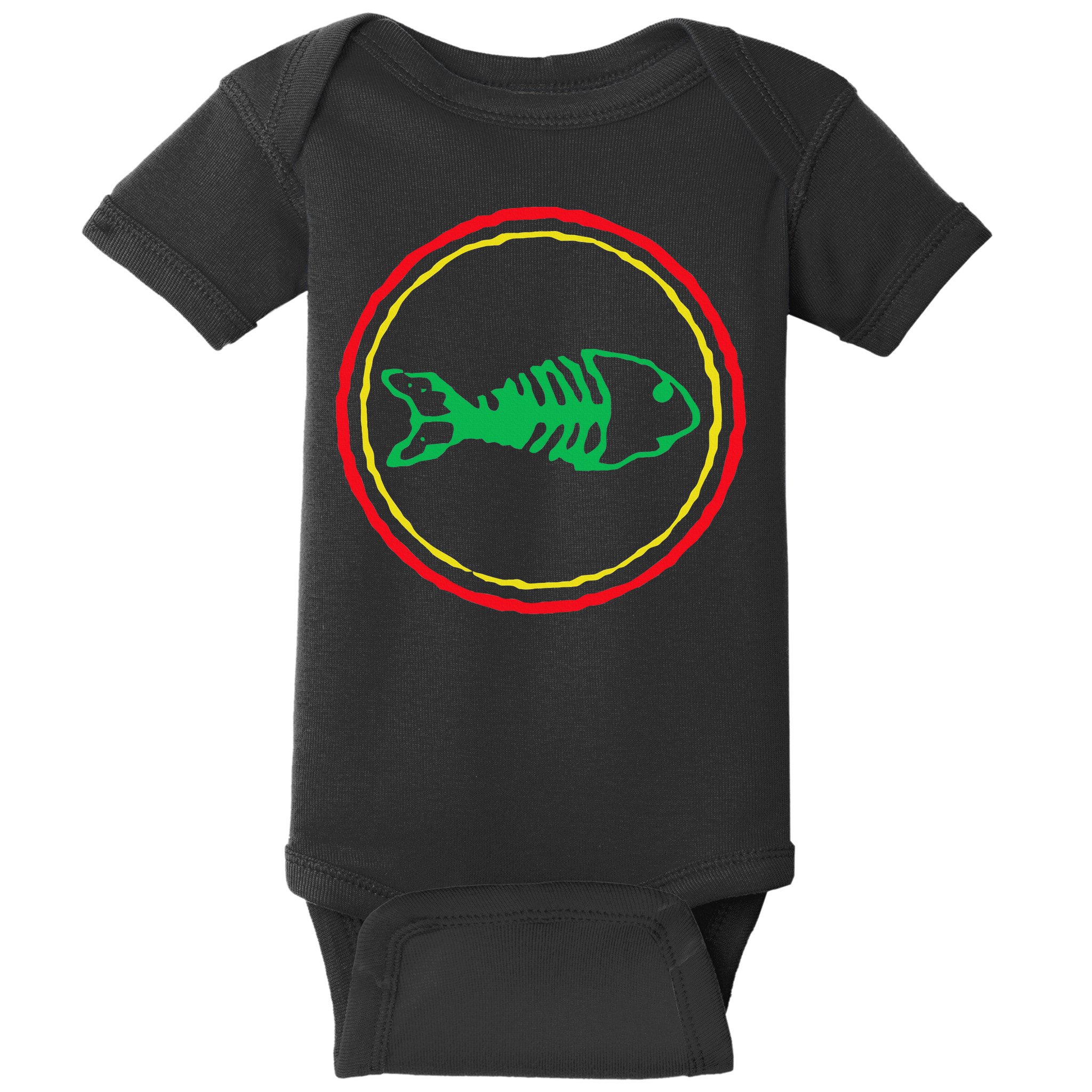 Fishbones Valentine Mardi Gras Patrick Fish Store Baby Bodysuit