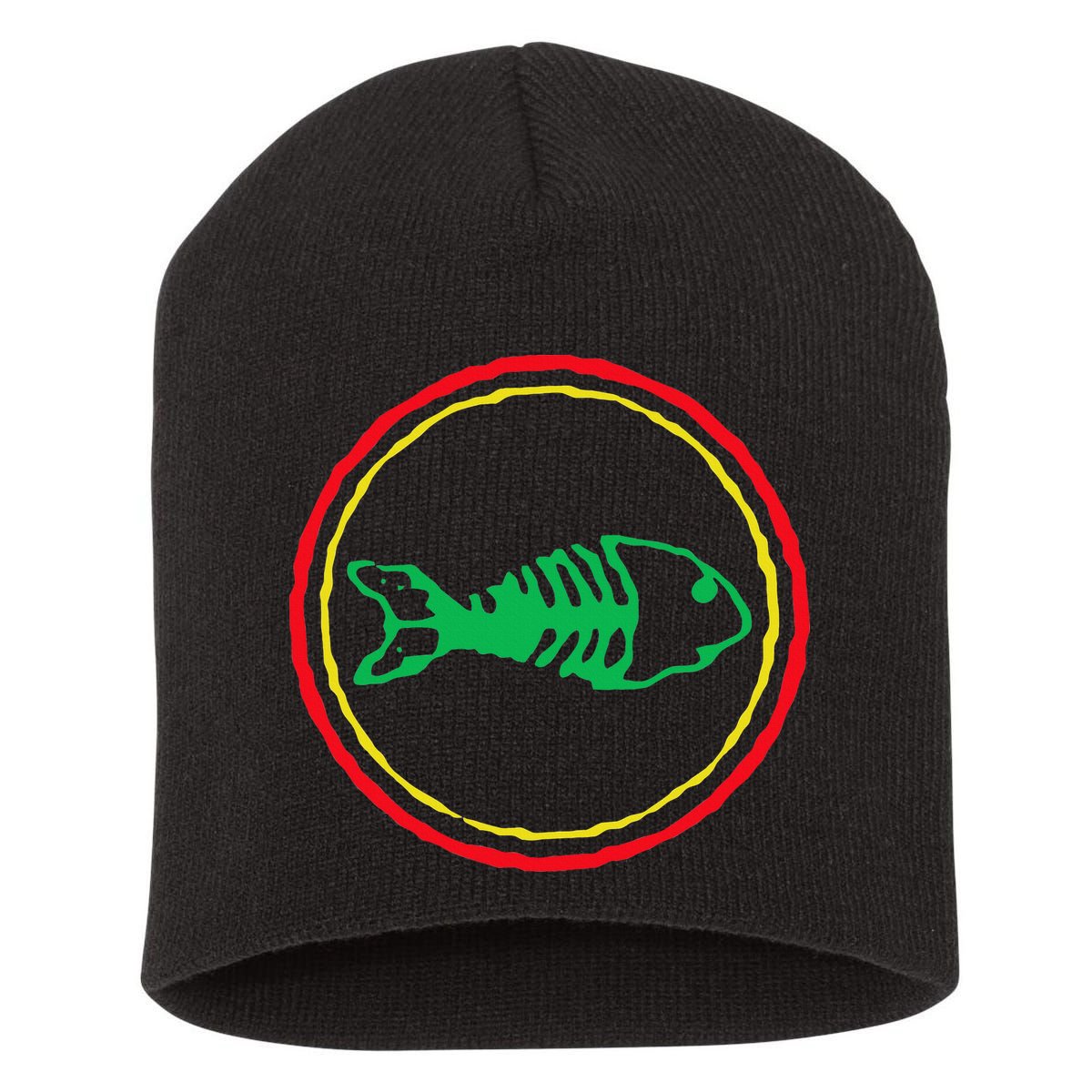 Fishbones Valentine Mardi Gras Patrick Fish Store Short Acrylic Beanie