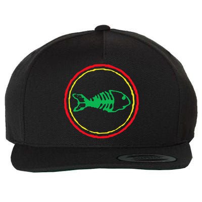 Fishbones Valentine Mardi Gras Patrick Fish Store Wool Snapback Cap
