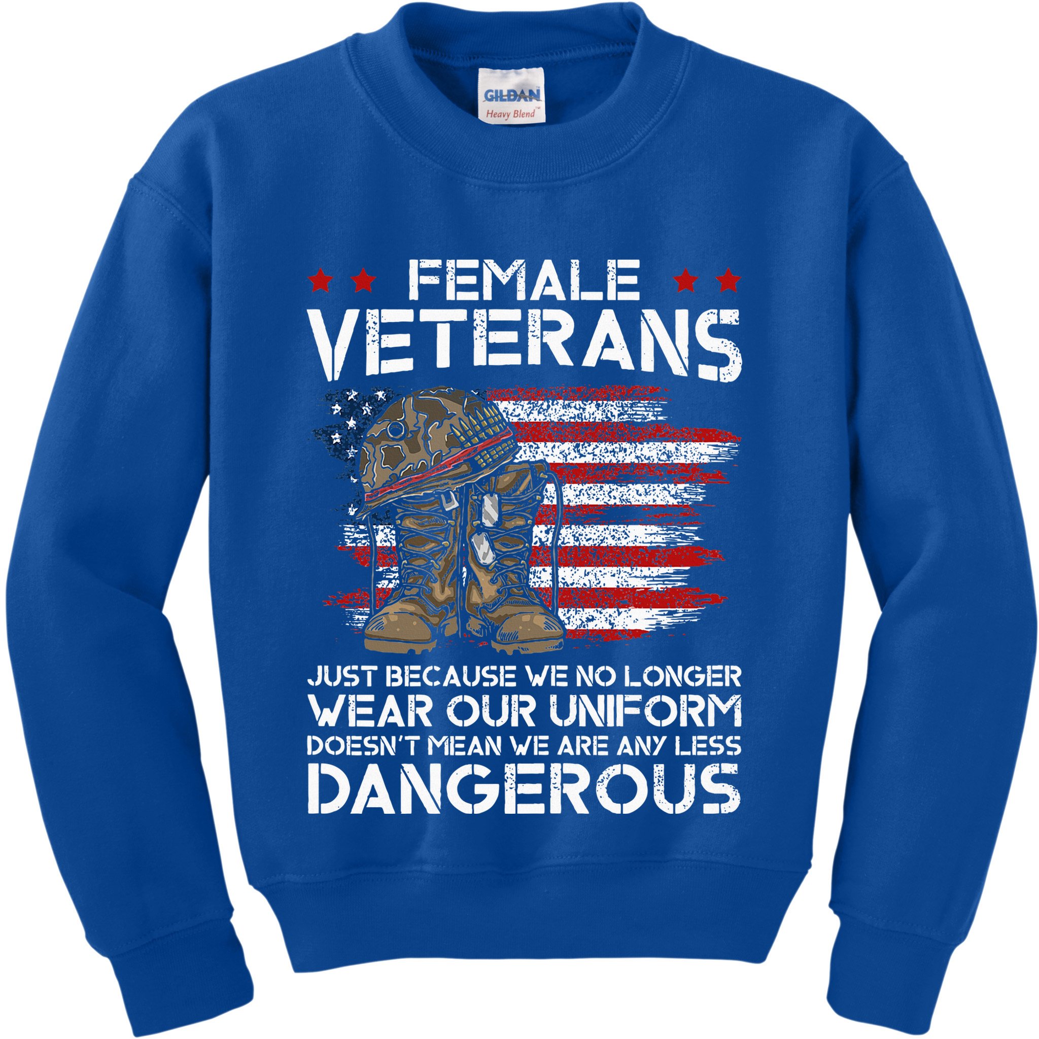 Female Veterans Not Any Less Dangerous Kids Sweatshirt