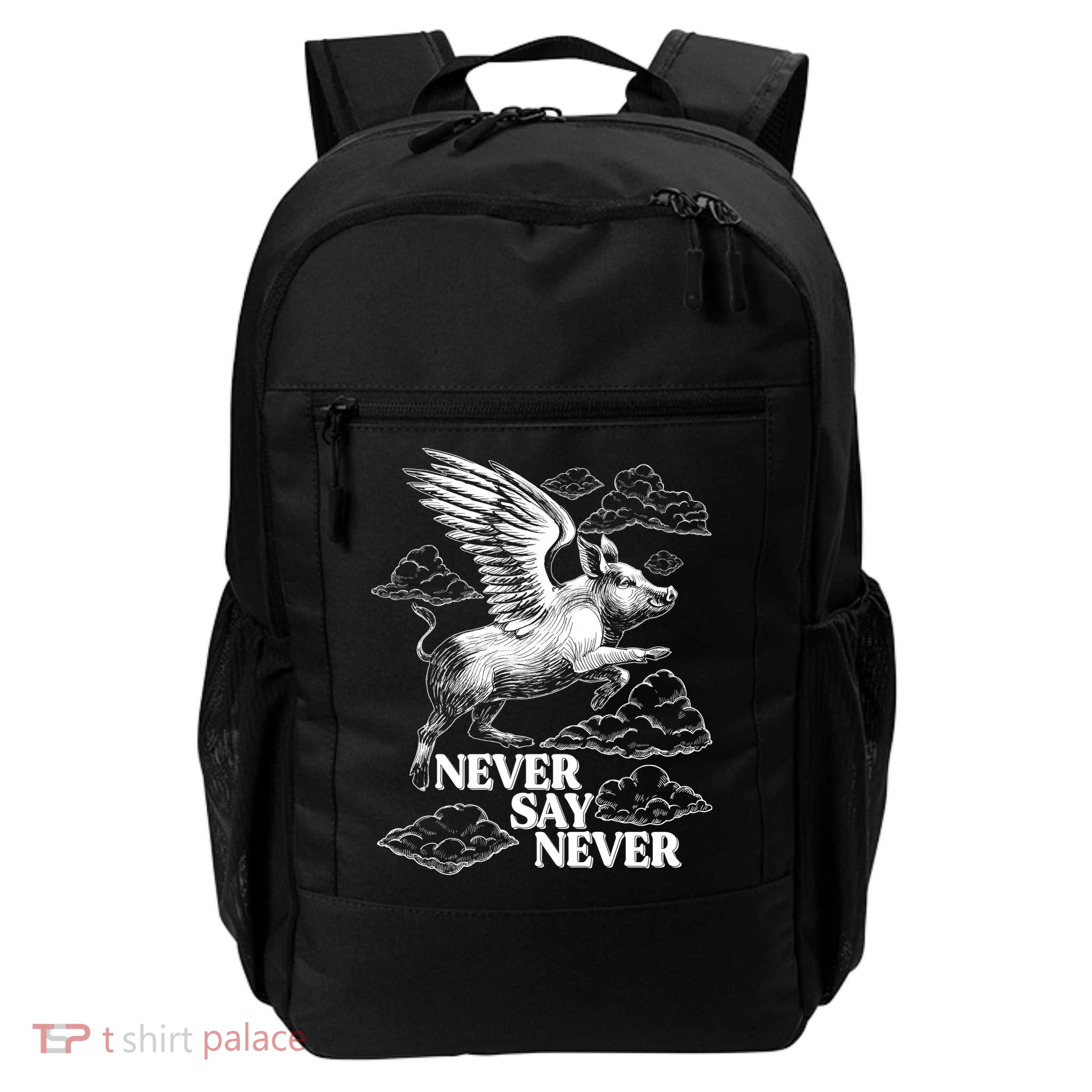 Funny Vintage Never Say Never When Pigs Fly Backpack