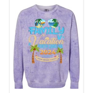 Family Vacation North Carolina 2024 Summer Vacation 2024 Colorblast Crewneck Sweatshirt